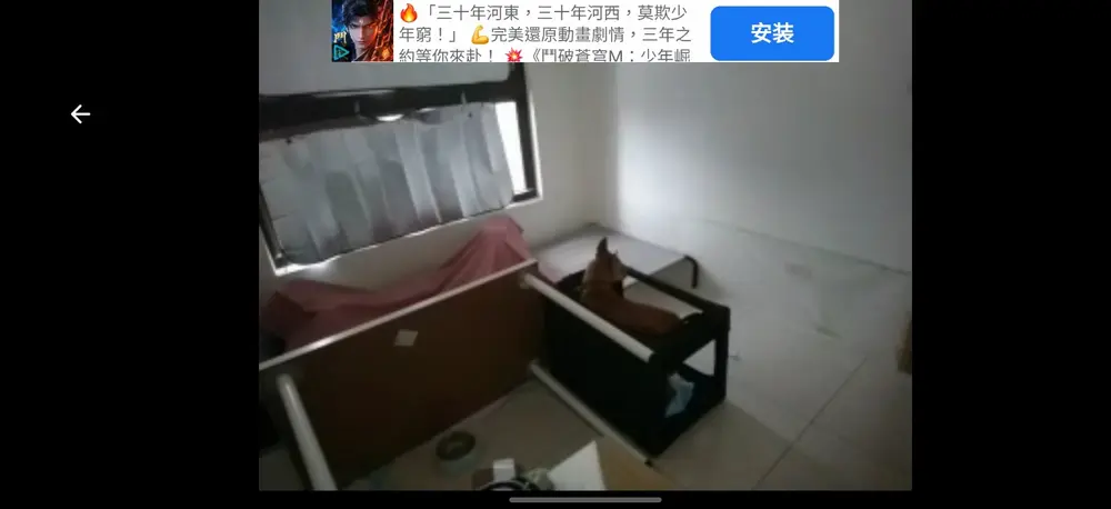 監視器畫面中,志強位在軟式運輸箱內。